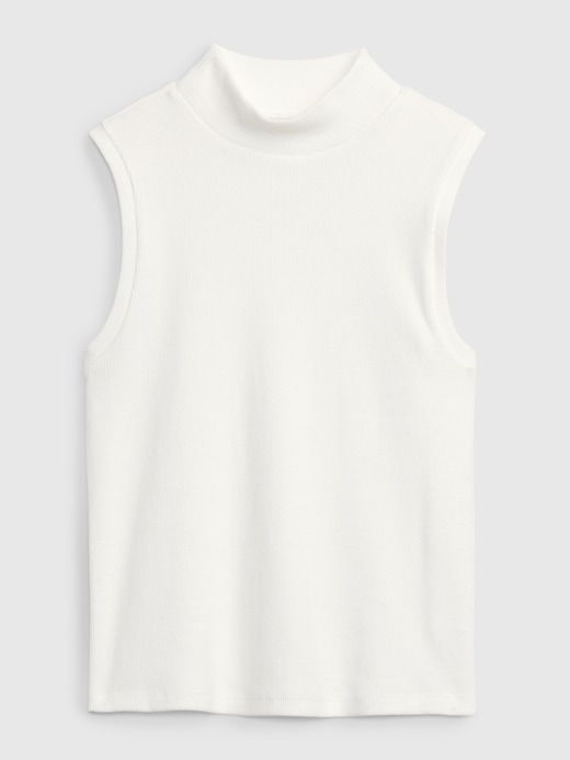 Image number 6 showing, Rib Mockneck Sleeveless T-Shirt