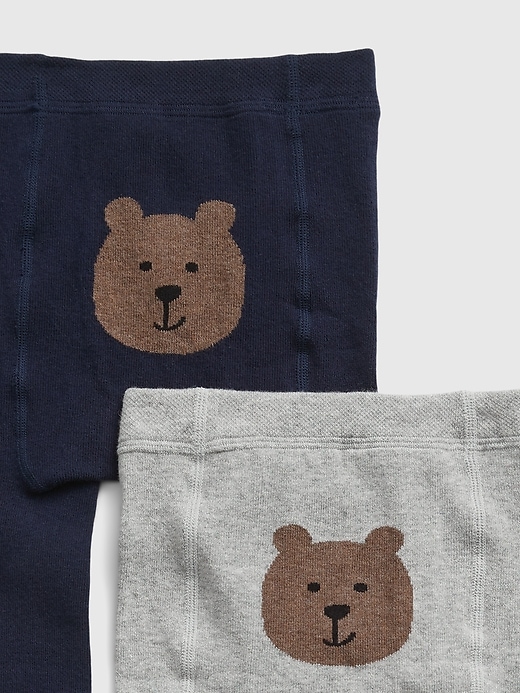 Image number 2 showing, Toddler Cotton Bear Tights (2-Pack)