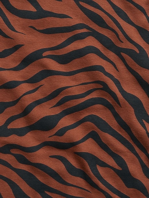 2 of 8 showing, with the color saddle brown of product Baby & Toddler Organic Cotton Zebra PJ Set