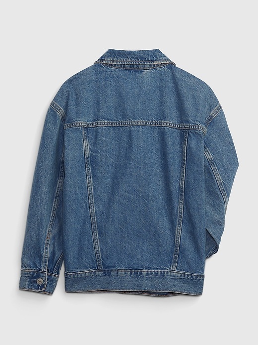 Kids Oversized Icon Denim Jacket with Washwell | Gap