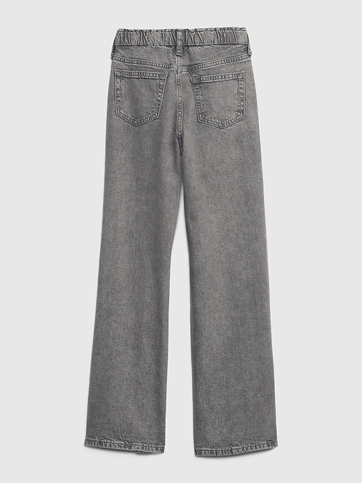 2 of 8 showing, with the color grey wash of product Kids Wide Stride Jeans with Washwell
