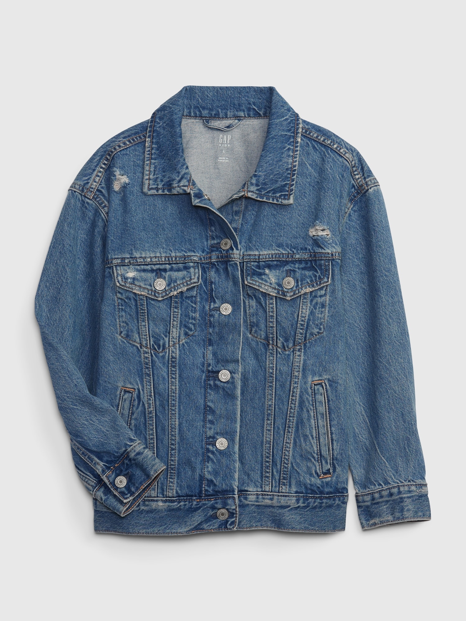 Kids Oversized Icon Denim Jacket with Washwell | Gap