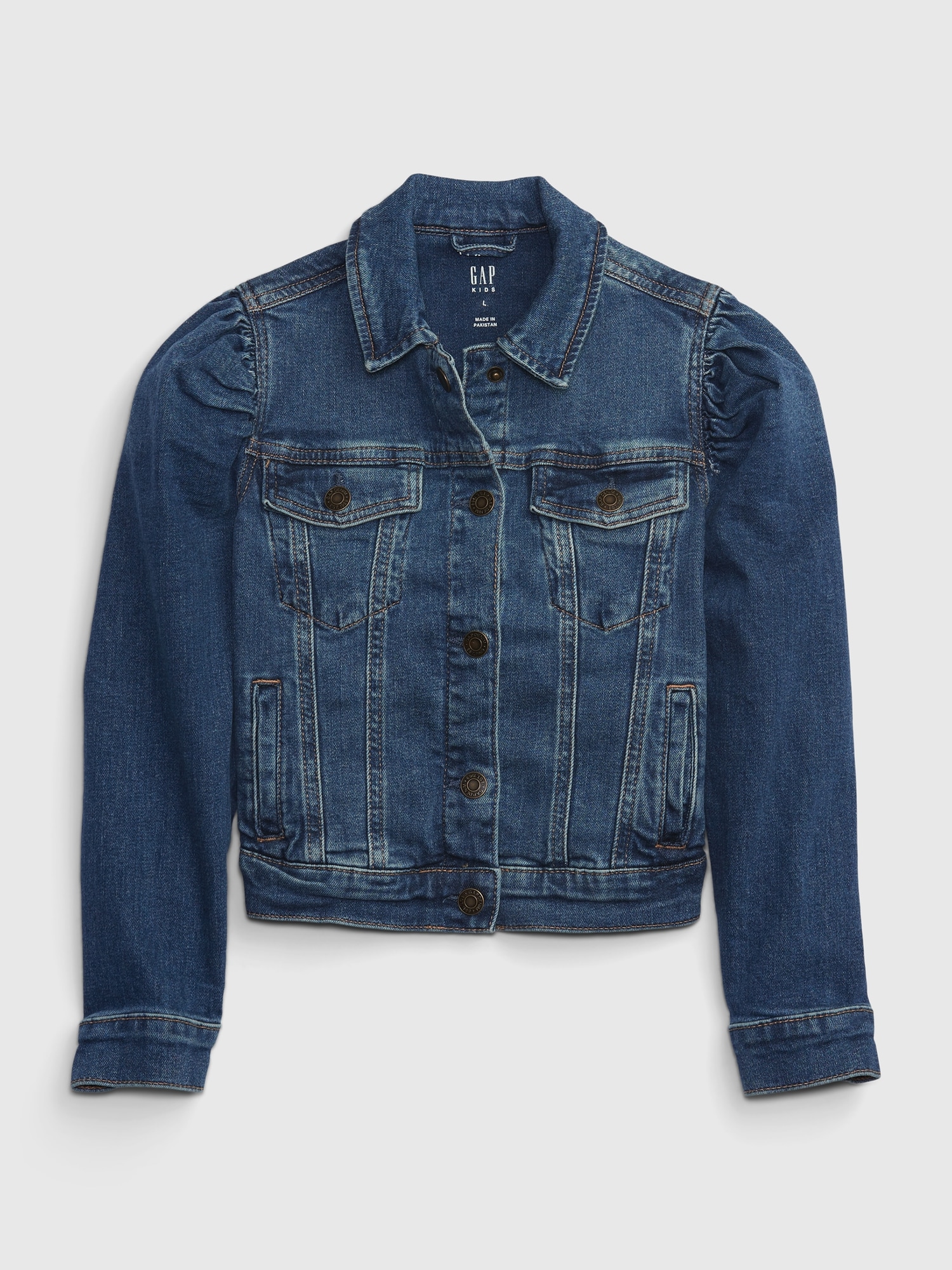 Kids Puff Sleeve Denim Jacket