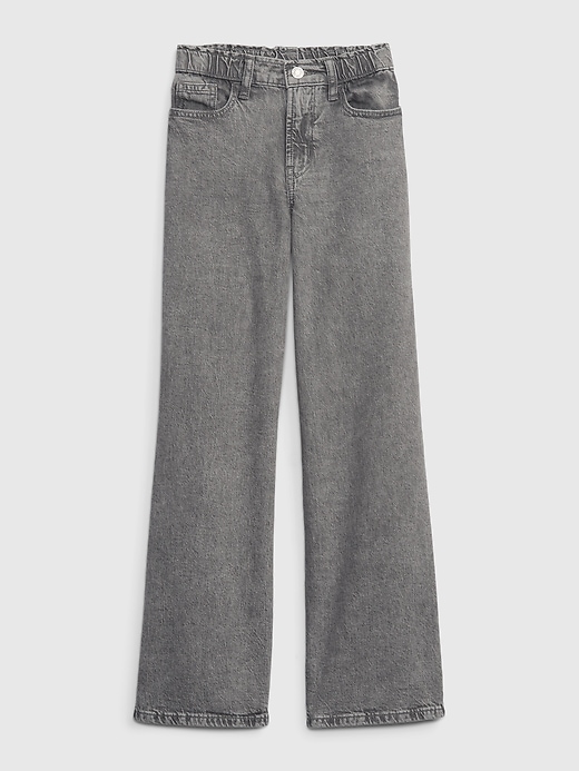 1 of 8 showing, with the color grey wash of product Kids Wide Stride Jeans with Washwell