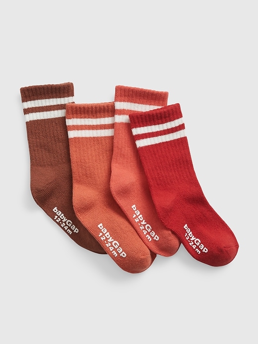 View large product image 1 of 1. Toddler Cotton Stripe Crew Socks (4-Pack)