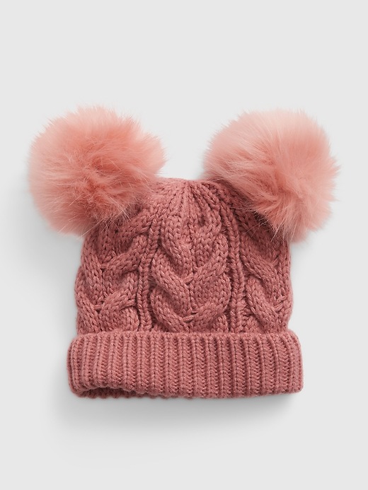 Toddler Cable-Knit Pom Beanie