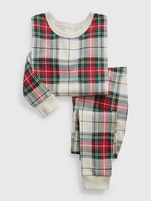 1 of 8 showing, with the color STUART PLAID of product Baby & Toddler Organic Cotton Plaid PJ Set