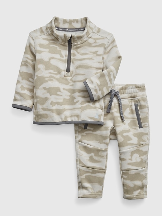 View large product image 1 of 1. GapFit Baby Fit Tech Camo Cozy Sweat Set
