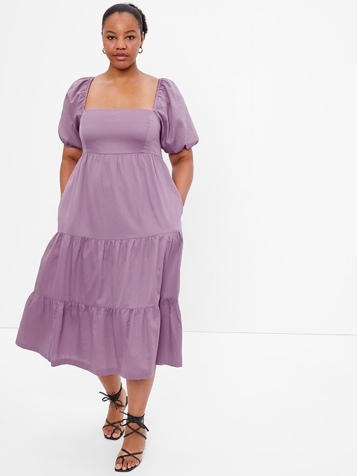 Image number 4 showing, Puff Tiered Midi Dress