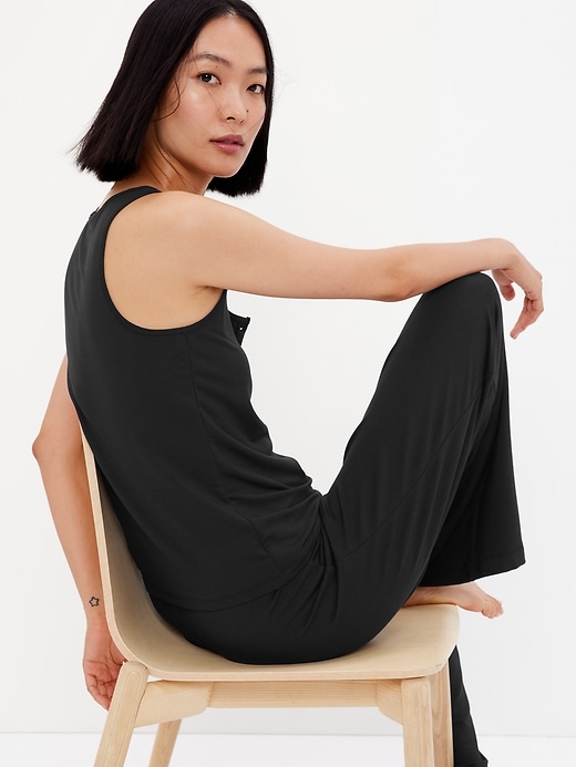 2 of 8 showing, with the color true black of product Supersoft Henley Tank Top