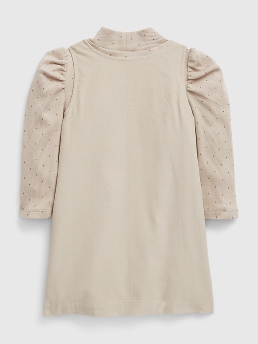2 of 8 showing, with the color cobblestone beige of product Toddler Corduroy Jumper Outfit Set