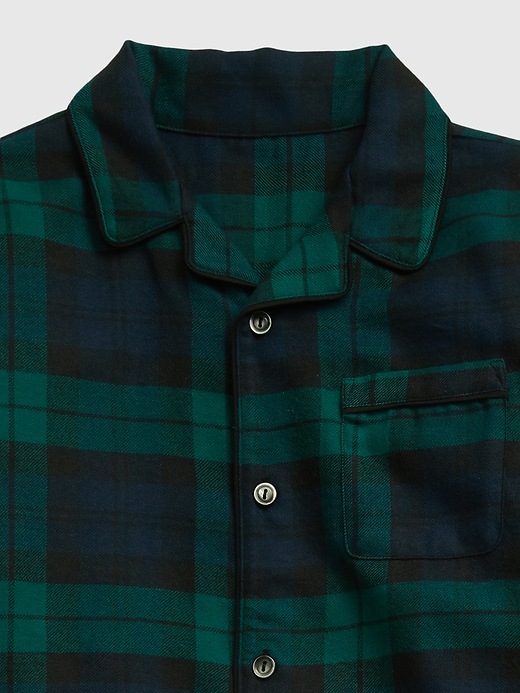 2 of 8 showing, with the color BLACK WATCH PLAID of product Kids 100% Recycled Plaid PJ Set