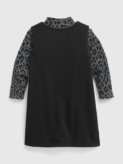 2 of 8 showing, with the color CHARCOAL LEOPARD of product Toddler Jumper Dress Set