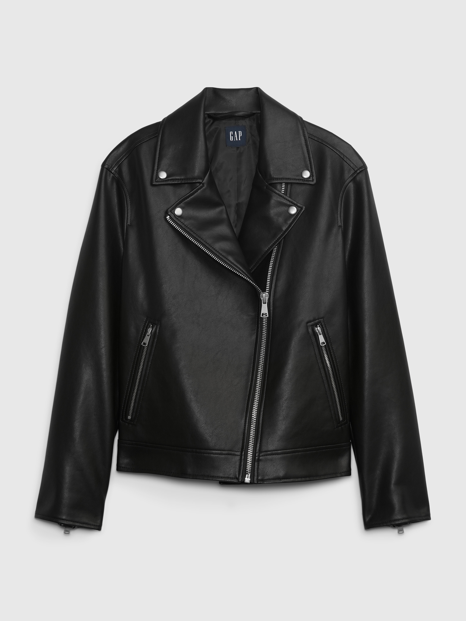 Petite Washed Leather Motorcycle Jacket