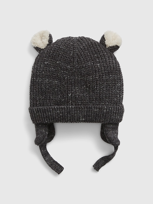 View large product image 1 of 1. Baby Sherpa-Lined Bear Beanie