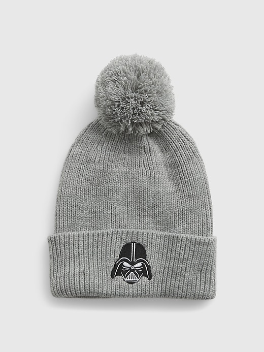 1 of 8 showing, with the color heather grey of product GapKids &#124 Star Wars™ Pom Beanie