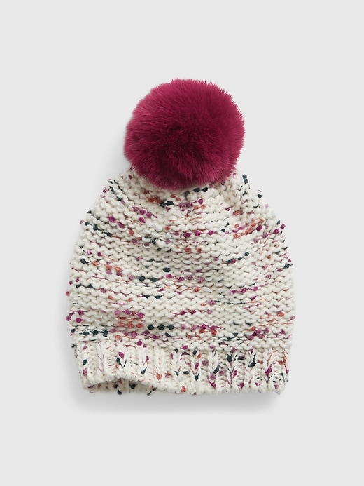 1 of 8 showing, with the color multi of product Kids Confetti Pom Beanie