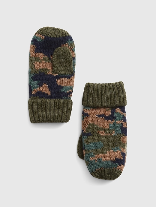 1 of 8 showing, with the color green camo of product Toddler Camo Mittens