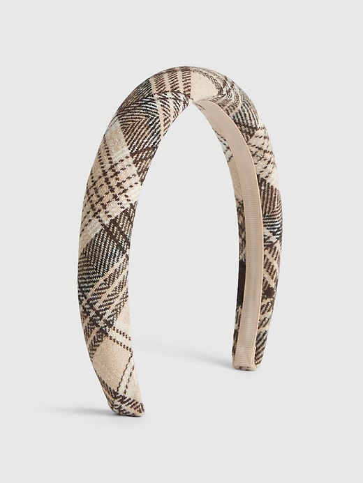 1 of 8 showing, with the color brown plaid of product Kids Plaid Padded Headband