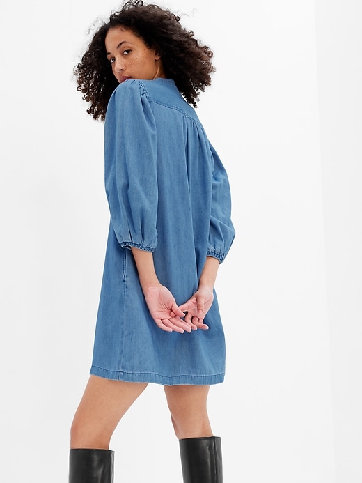 2 of 8 showing, with the color medium wash of product Denim Popover Mini Dress with Washwell