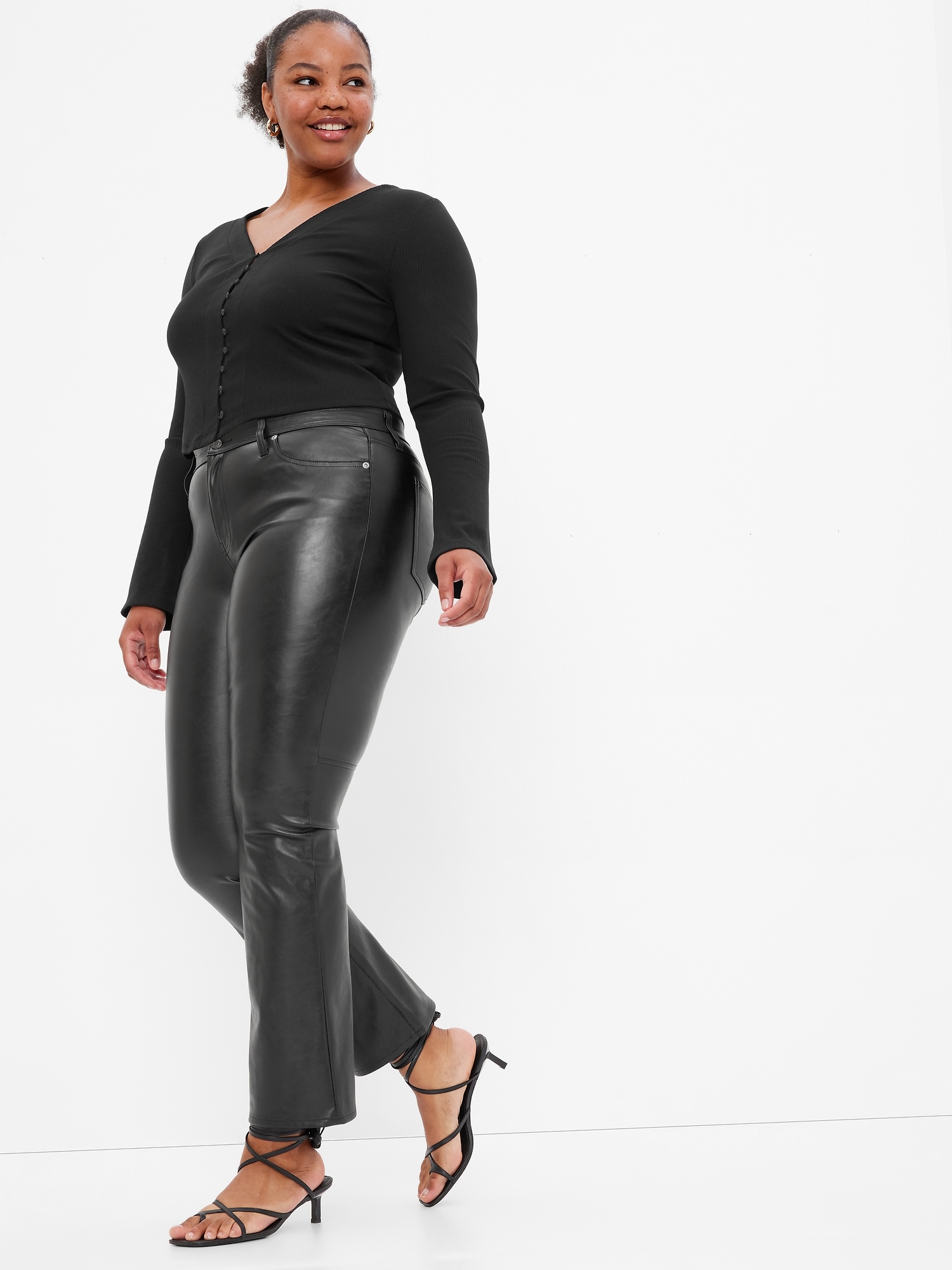 VERAFIED Vegan Leather Pants Black / M