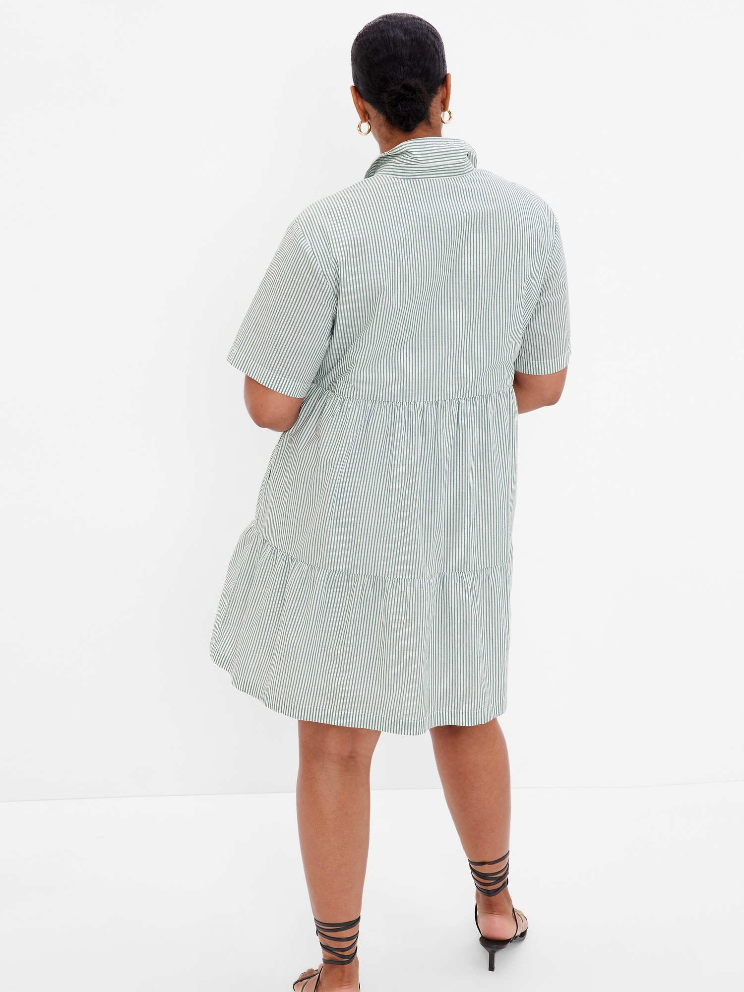 Tiered Mini Shirtdress