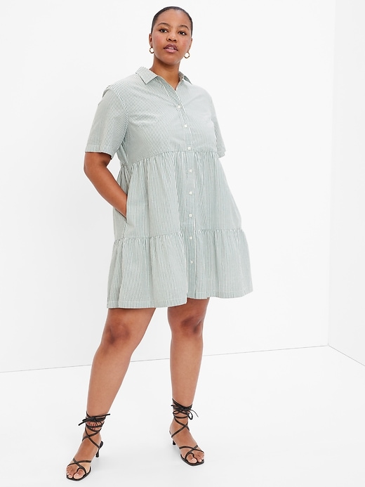 Image number 4 showing, Tiered Mini Shirtdress