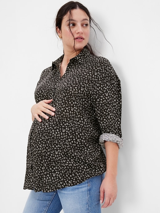 Image number 1 showing, Maternity Button-Down Shirt