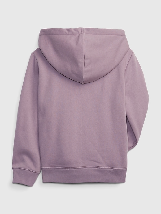 2 of 8 showing, with the color purple of product Kids Gap Logo Cozy Sherpa-Lined Hoodie