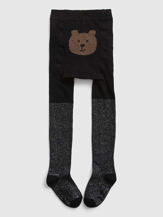 1 of 8 showing, with the color true black of product Toddler Bear Tights