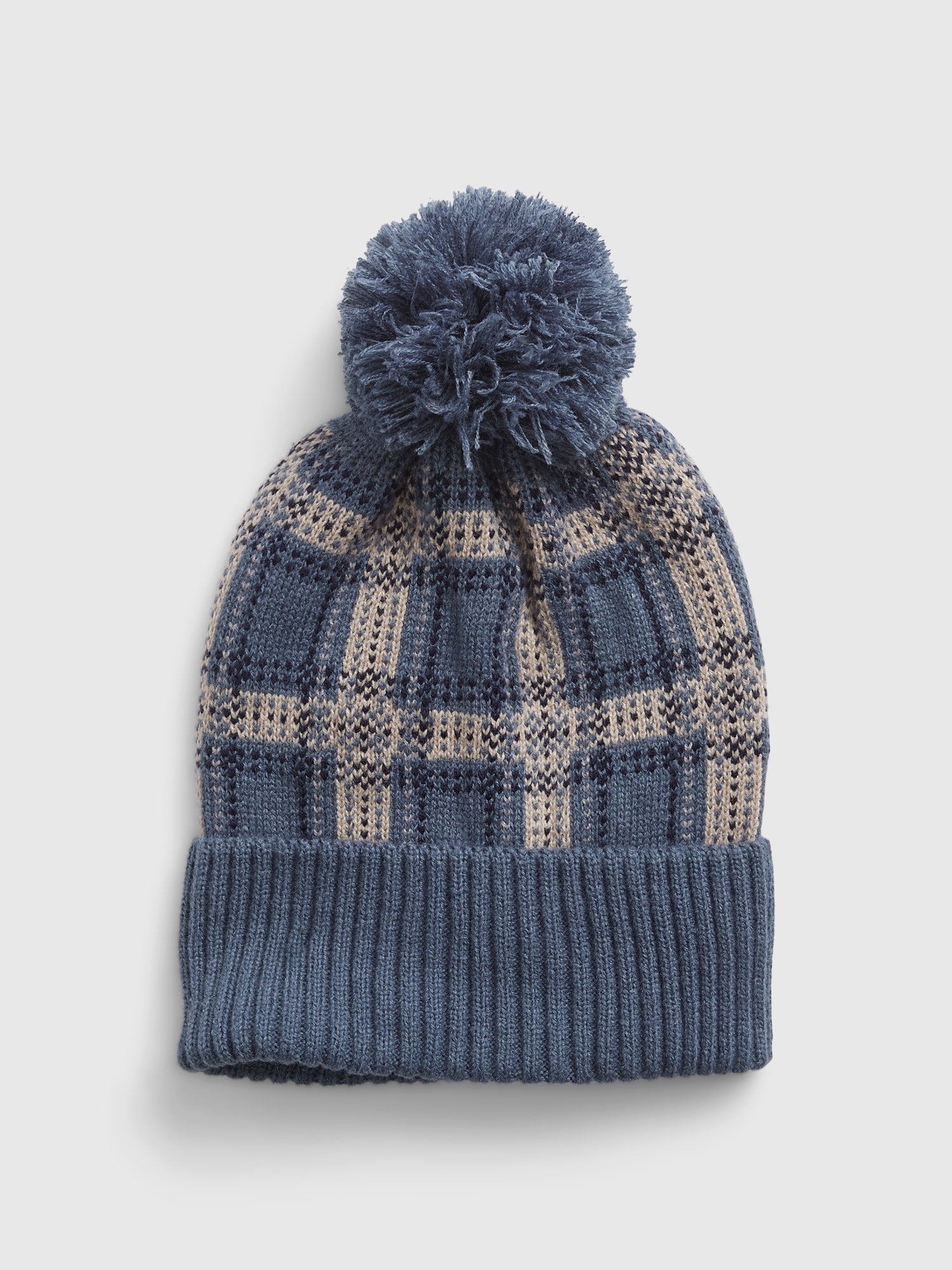 Gap Kids Plaid Pom Beanie