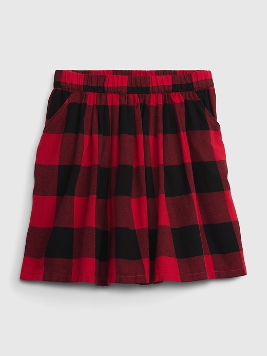 1 of 8 showing, with the color red buffalo of product Kids Buffalo Check Skirt