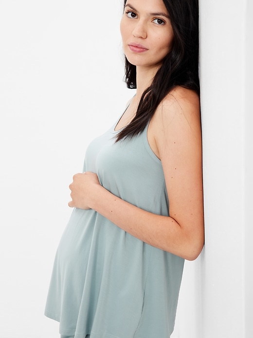 View large product image 1 of 1. Maternity Modal Cooling PJ Tank Top