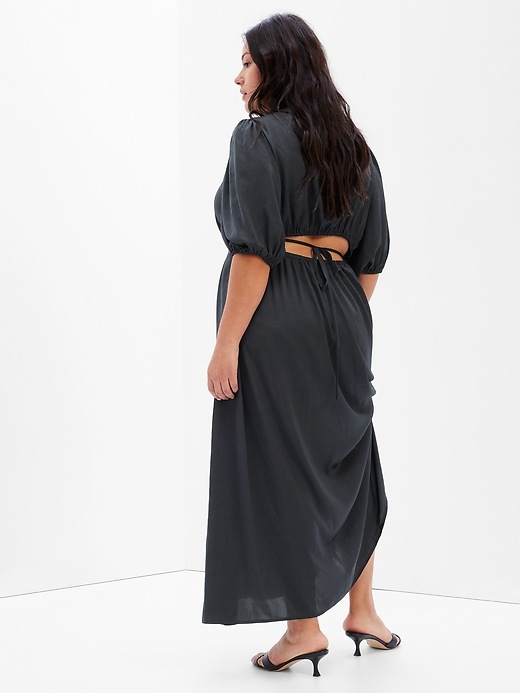 MSK Plus Size Blouson-Sleeve Tie-Waist Fit & Flare Dress - Macy's