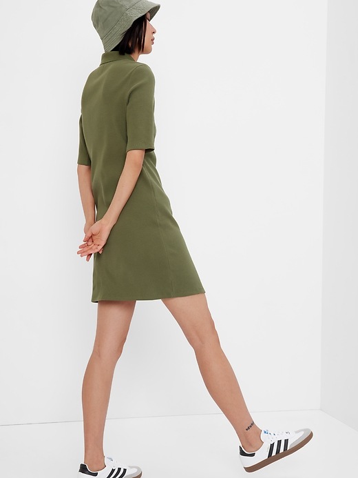 2 of 8 showing, with the color army jacket green of product Button-Up Mini Dress