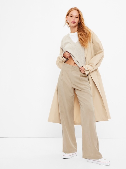 1 of 8 showing, with the color khaki tan of product High Rise SoftSuit Trousers