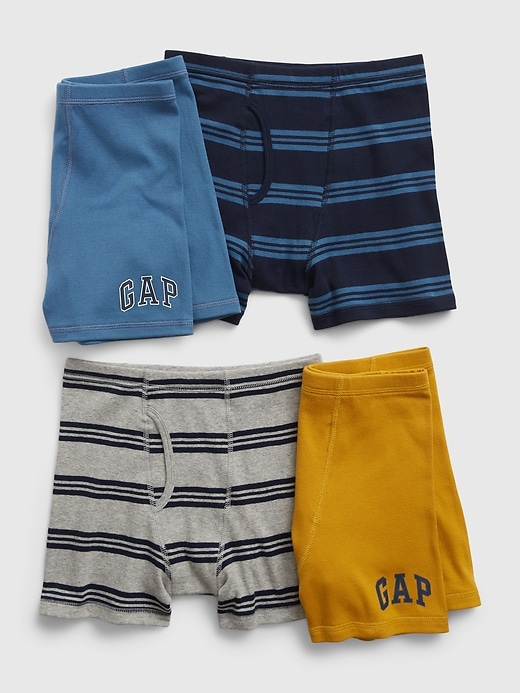 Image number 1 showing, Kids Organic Cotton Gap Logo Boxer Briefs (4-Pack)