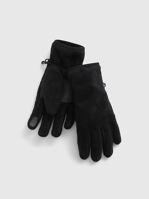 1 of 8 showing, with the color true black of product Kids Profleece Gloves