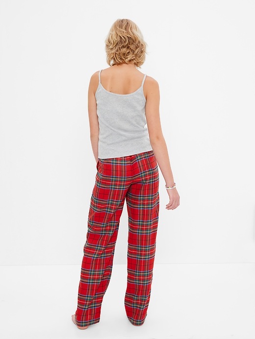 2 of 8 showing, with the color red plaid of product Teen 100% Recycled Flannel PJ Set