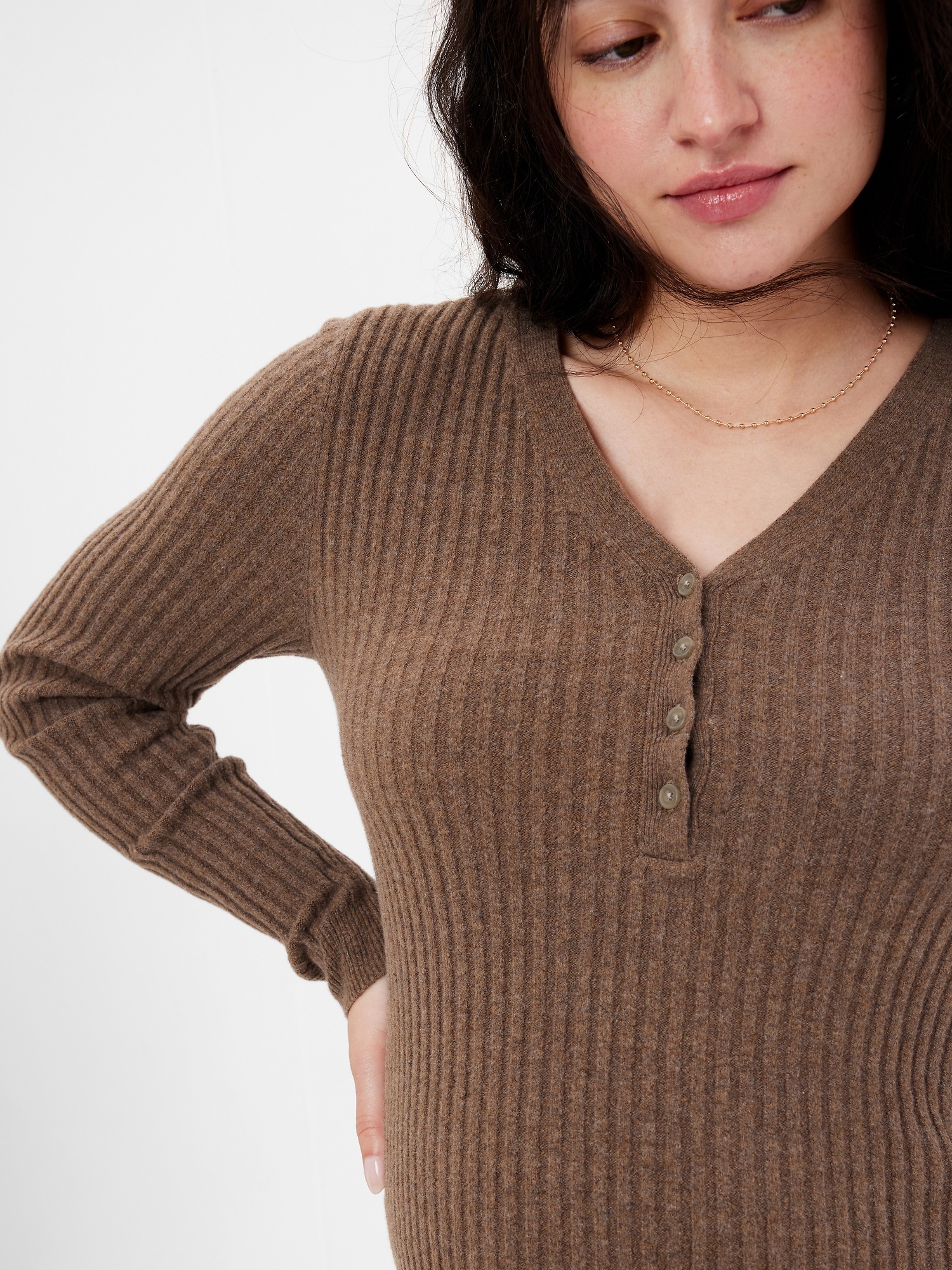 Maternity Henley Midi Sweater Dress | Gap