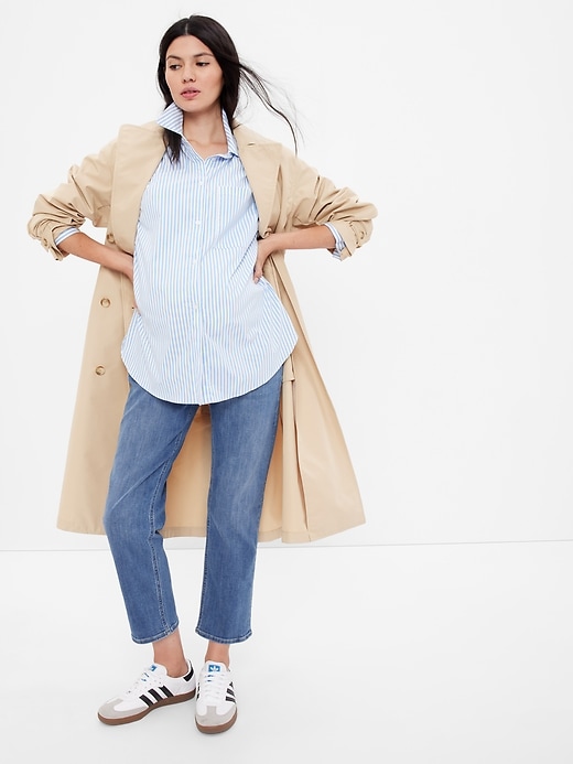 Image number 1 showing, Maternity Inset Panel Cheeky Straight Jeans with Washwell
