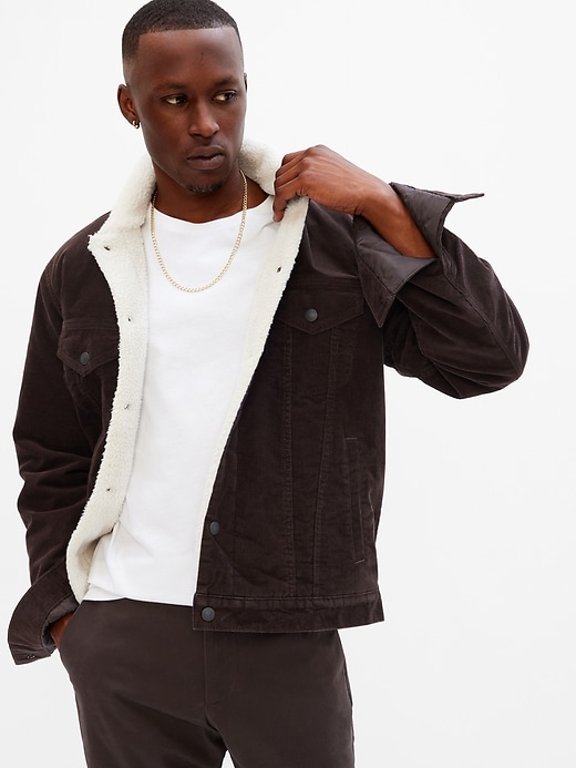 1 of 8 showing, with the color BROWN NOIR of product Icon Corduroy Sherpa Jacket