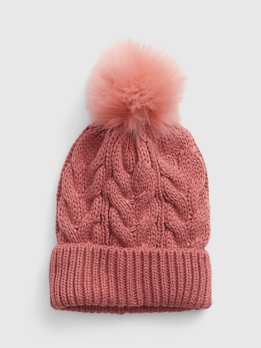 Image number 1 showing, Kids Cable-Knit Pom Beanie