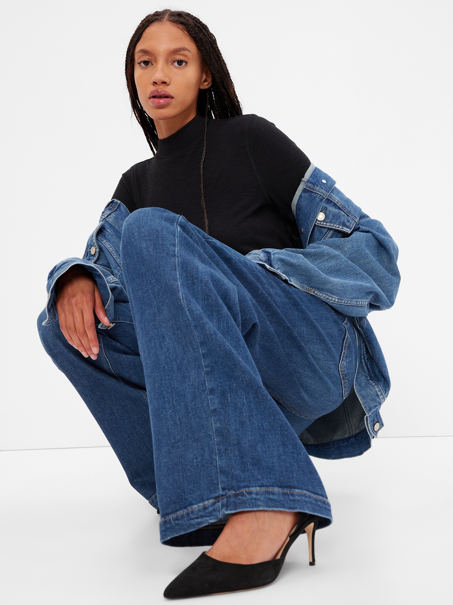 High Rise Stride Wide Leg Jeans Gap