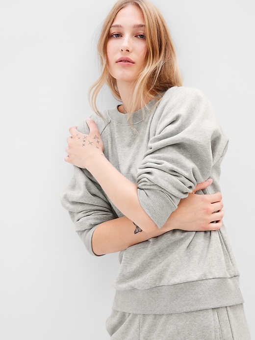 Rivet and thread crop sweatshirt hotsell
