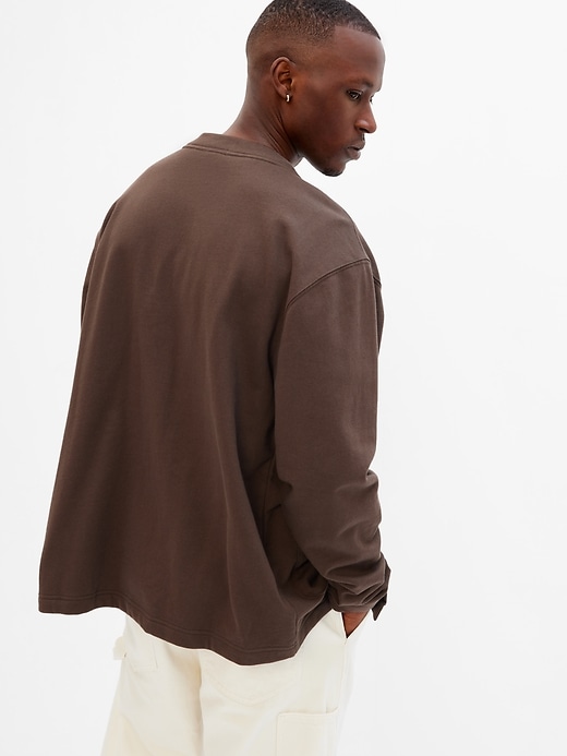 2 of 8 showing, with the color woodsy brown of product Organic Cotton Cardigan Sweatshirt