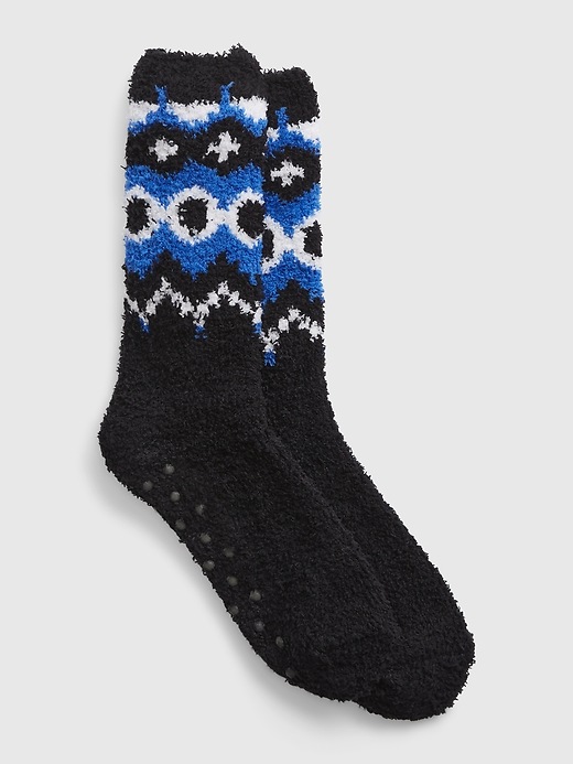 1 of 8 showing, with the color navy blue fairisle of product Cozy Socks