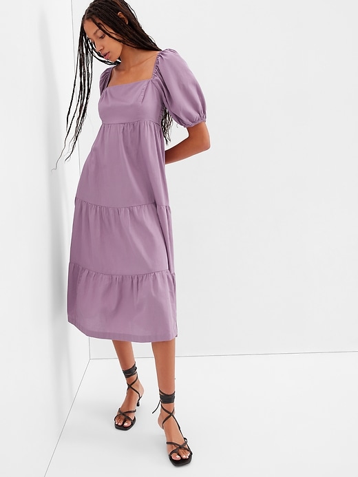 Image number 1 showing, Puff Tiered Midi Dress