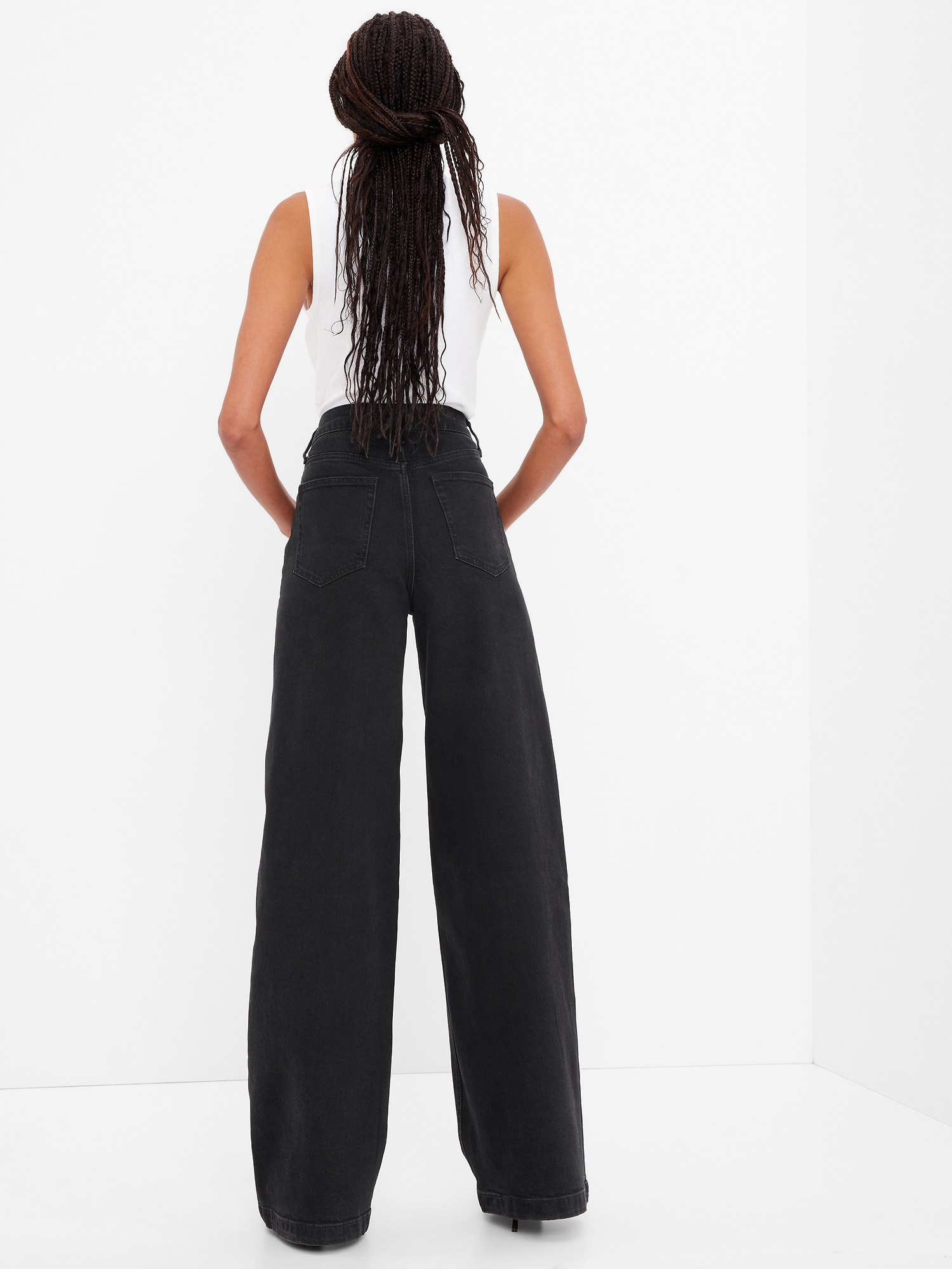 High Rise Stride Wide-Leg Jeans | Gap