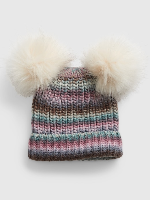 View large product image 1 of 1. Toddler Double Pom Beanie